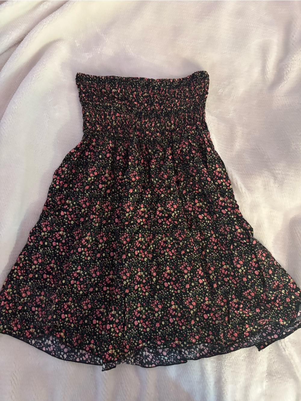 Y2K Coquette Floral Strapless Mini Summer Dress - Size M